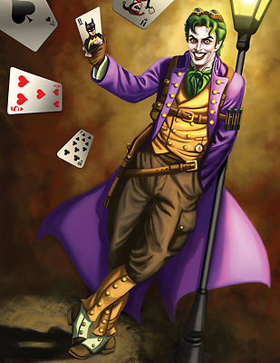 Signed Evil Steampunk Joker Small 8.5 x11 Glossy Art Print by