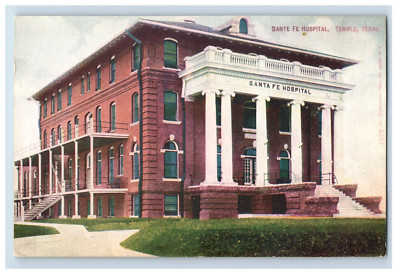 C. 1910 Sante Fe Hospital Temple Tex. Postcard F132E