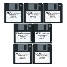 Akai S1000 / S3000 Set of Seven Floppy Disks BPM 90 FX #1 V41028