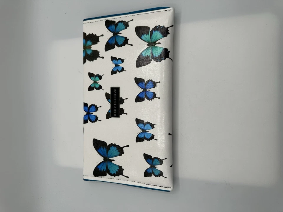 Bolso Bandolera Convertible Kent Stetson Lona Recubierta Azul Mariposa Foto 2 de 4