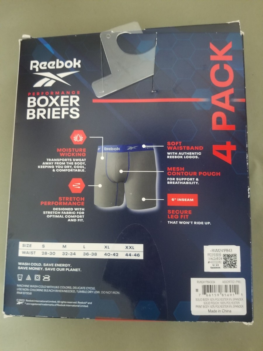 New Reebok Mens 4 Pack Performance Boxer Briefs. | eBay