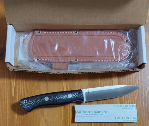 Bark River Knives Aurora CPM-3V Carbon Fiber Blue Liner JAPAN Near Mint - Picture 5 of 5