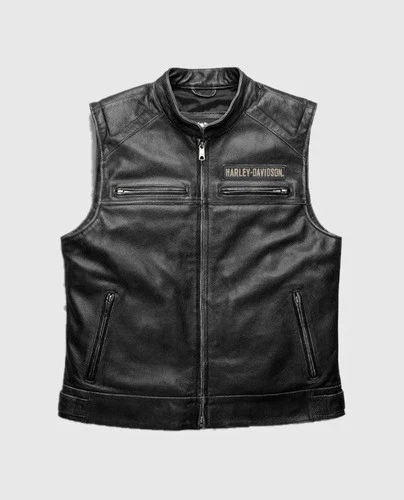 Harley Davidson Leather Motorcycle Vest Black Biker Club Leather Riding Vest  video thumbnail