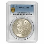 1934D Silver Peace Dollar $1 PCGS AU 58