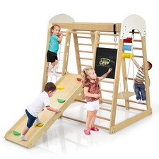 Indoor Playground Climbing Gym Kids Wooden 8 in 1 Climber Playset for Children