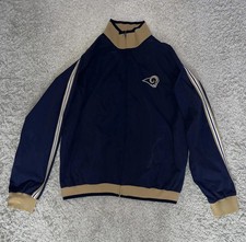 St. Louis Rams Reebok Vintage Y2K Navy Gold Full Zip Windbreaker Jacket Men s L