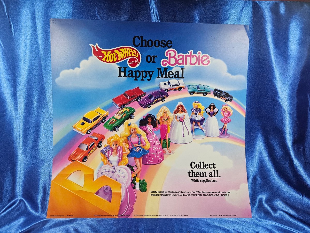 McDonald's HotWheels or Barbie Happy Meal TRANSLITE Poster 21” x McDonald's HotWheels or Barbie Happy Meal TRANSLITE Poster 21” x