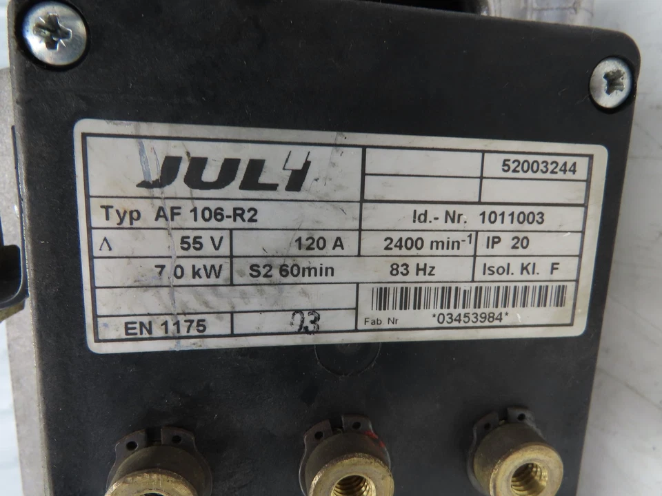 Motor de carretilla elevadora eléctrica Jungheinrich JULI AF 106-R2 55V 2400 RPM 52003244 Foto 2 de 4