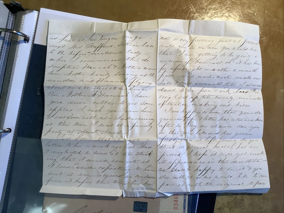 3LB2 GENUINE US Carriers stamp, 1851 Penny Post, Boston + #11 COVER, letter + 2 - Image 3 of 4