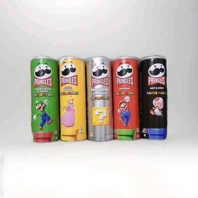 Alle 5 Super Mario Pringles Dosen| Sammlerartikel, Leer