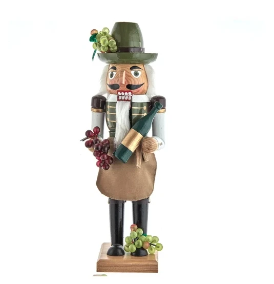Vintage wood Kurt Adler nutcracker Wine Lover Grower Sommelier grapes 14" #J1160