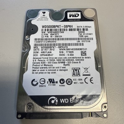       HDD Hard Drive SATA Laptop 2.5'' 500GB WD5000BPKT-08PK4T0 WD Scorpio