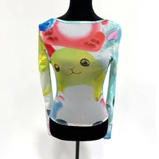 colorful mesh hamster long sleeve top