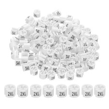 300 Pcs Clothes Hanger Marker 2XL Fit Rod Garment Size Tag White