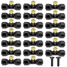 20 Pack Brass Mister Nozzles with 20 Pack Misting Nozzle Tees with 2 Pack End Pl