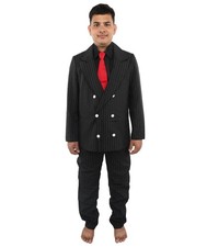 HPO Adult Men's Black Tuxedo Suit Costume, Formal Top Pant Cosplay Outfit