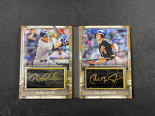 2025 Topps Museum Derek Jeter Cal Ripken Jr. Lumber Bat Relic Auto Booklet 07/10