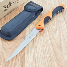 Elk Ridge Folding Kitchen Knife 5.75" 3Cr13 Steel Fillet Blade Rubberized Handle