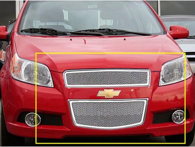 APS Upper/Lower Grille Overlay Fits 2009-2011 Chevy Aveo 5-Door Hatchback
