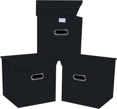 Fabric Storage Cube Bins with Lids Closet Organizers Collapsible Storage Bins Ba