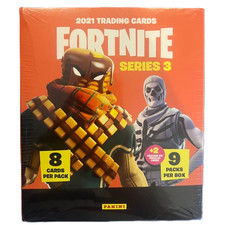 New/Sealed Panini Fortnite Series 3 Trading Card Mega/Hobby Box, Cracked Ice.
