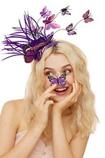 Butterfly Fascinator Headband Monarch Butterfly Headband Crown Tea Purple