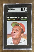 1971 Topps Curt Flood Washington Senators #535 SGC 5.5 EX+