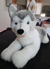 Vintage Steiff Husky Dog Bernie 104961 60 cm/33 in Large White and Grey Plush