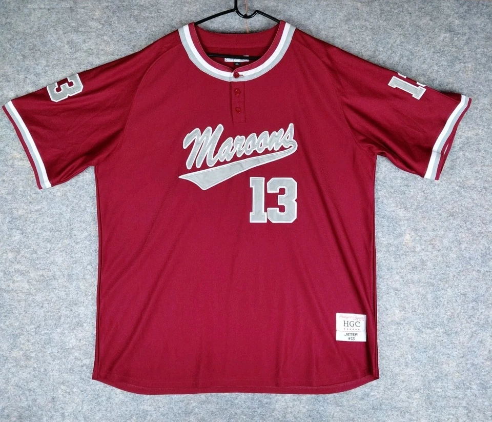 Derek Jeter Kalamazoo H.S. Camiseta de béisbol Headgear Classics para hombre 5XL 29x36 LEER Foto 2 de 4