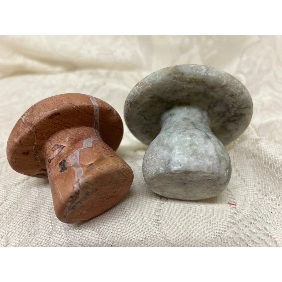 Decoración de setas de piedra, juego de 2, cottagecore, exhibición de jardín de hadas Foto 3 de 4