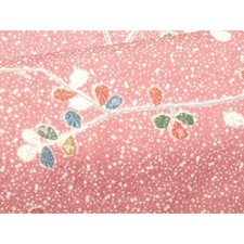 Heiwaya Kimono Fine Silk Pattern Leaf Branch Used Japan