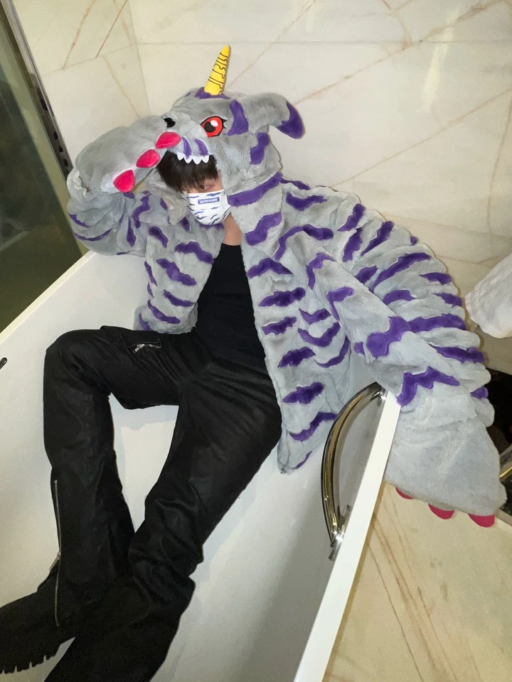 Anime Gabumon Plush Coat Hooded Winter Warm Hoodie Cosplay Costume Cute Gifts - Image 4 of 4