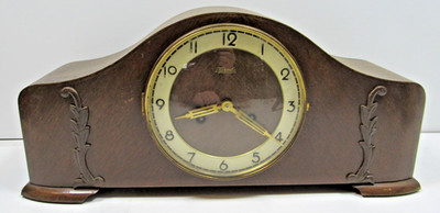Vintage Art Deco Hermle  Mantel Clock With Key - No pendulum - Untested