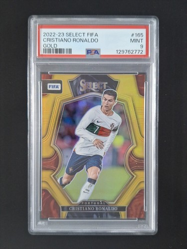 2022-23 Panini Select FIFA CRISTIANO RONALDO 2/10 True Gold Mezzanine #165 PSA 9
