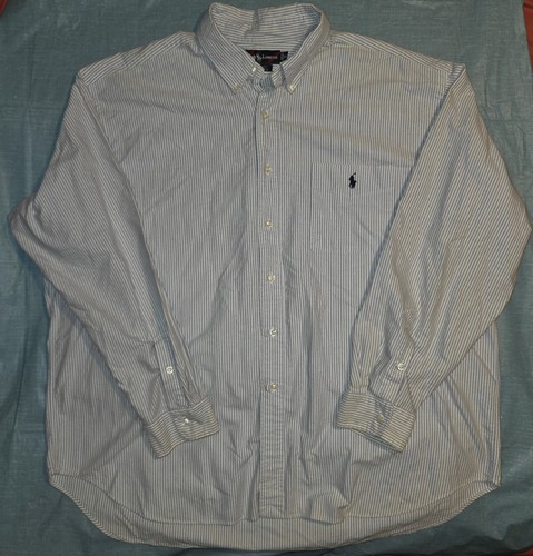 Chemise Old Navy Vintage Fit – Manches Longues, 100% Coton, Taille L – Bleu/Blanc/Noir