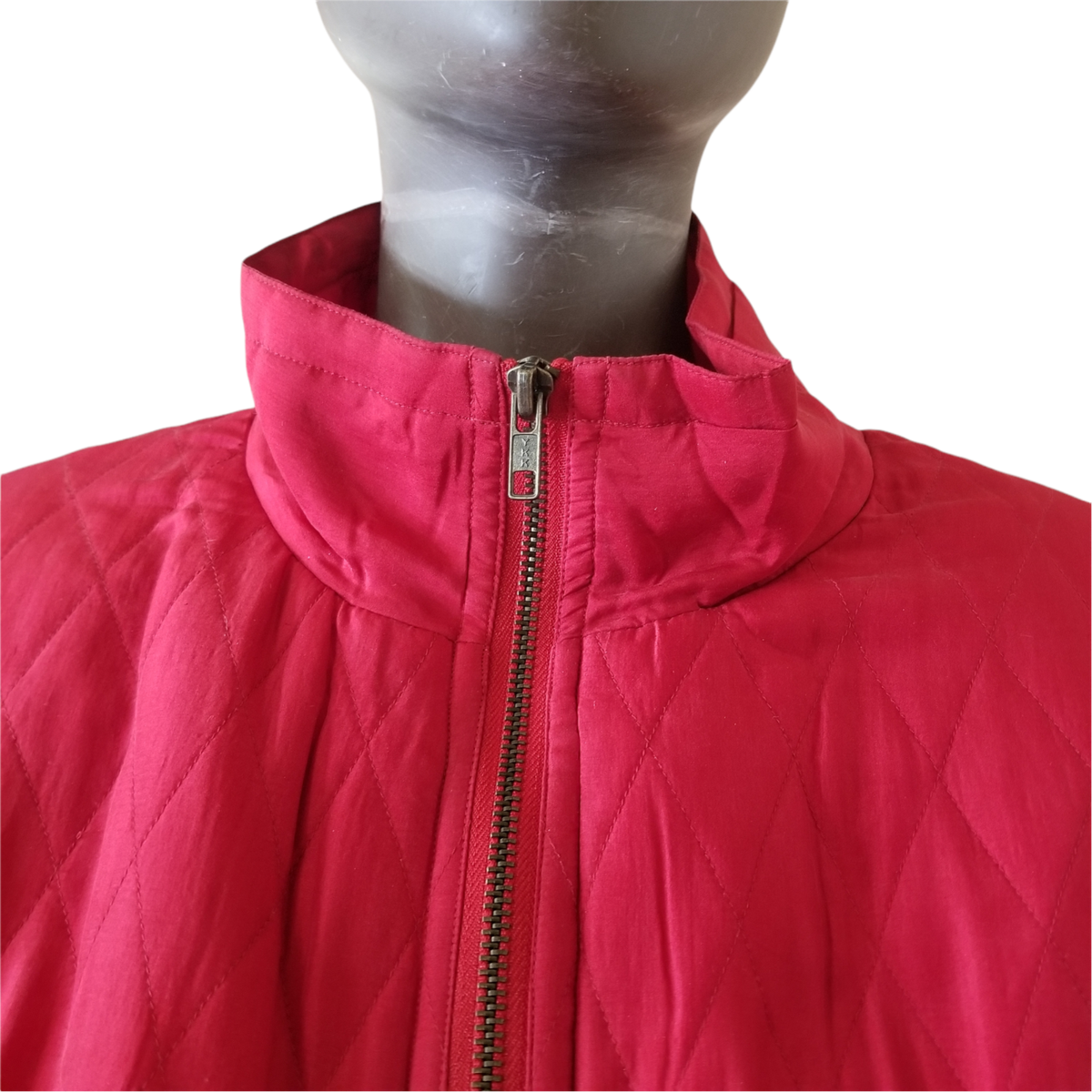 Vintage ROBERT STOCK Bomber Jacket Fringed Red Silk Quilted