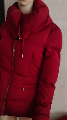 Zara Woman Down Jacket Coat Winter Outwear Puffer Jacket Red