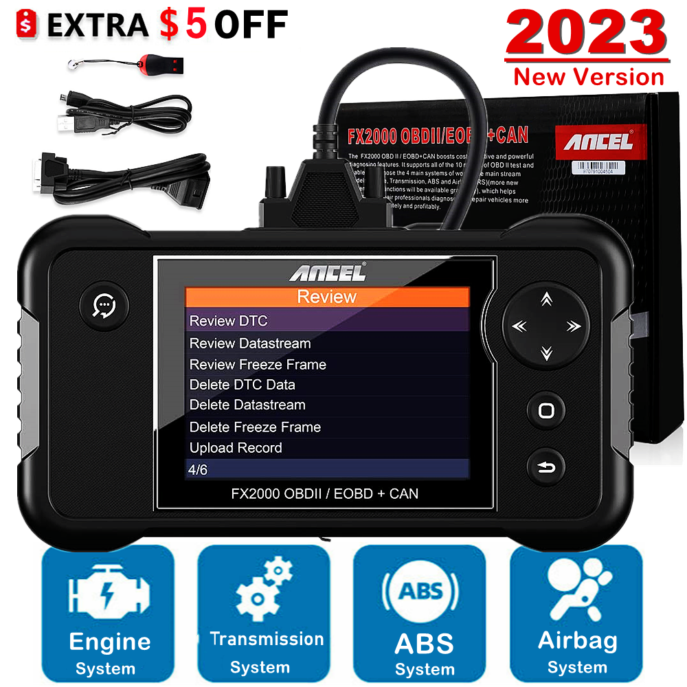 Ancel FX2000 Car OBD2 Scanner Diagnostic ABS SRS Transmission Engine Code Reader