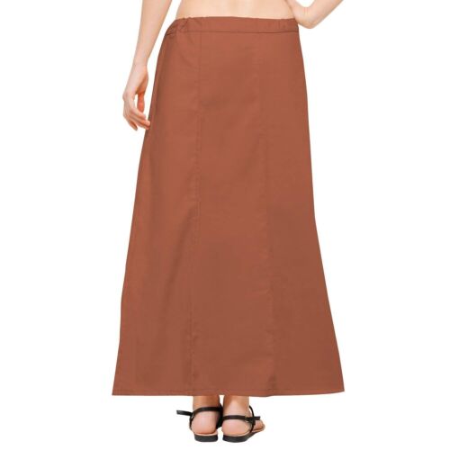 Saree Inner Wear,Indian Sari Peticoat,Brown Cotton Petticoat Readymade Petticoat - Picture 2 of 6