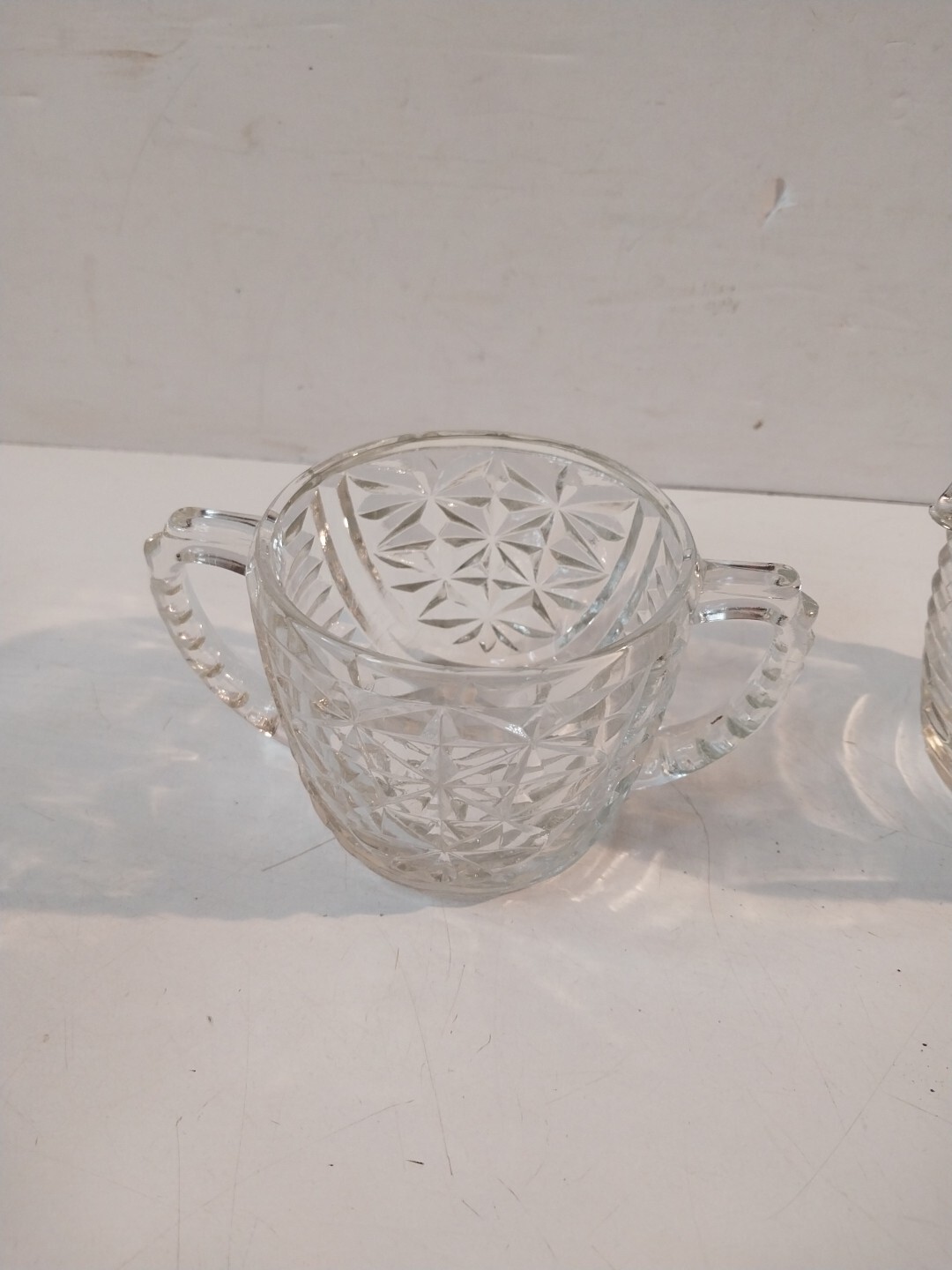 American Glass Cream and Sugar Set 2 1/2” Tall Vintage