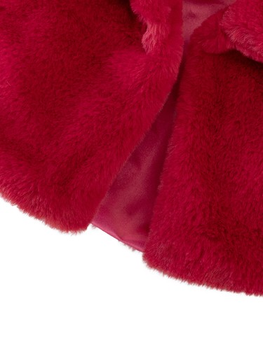 Girls Faux Fur Bolero Shrug Button Closure Cozy Jacket - Picture 42 of 68