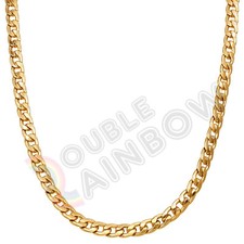 18-36"Men Stainless Steel 8mm Gold/Silver Plated Diamond Cut Cuban Link Chain
