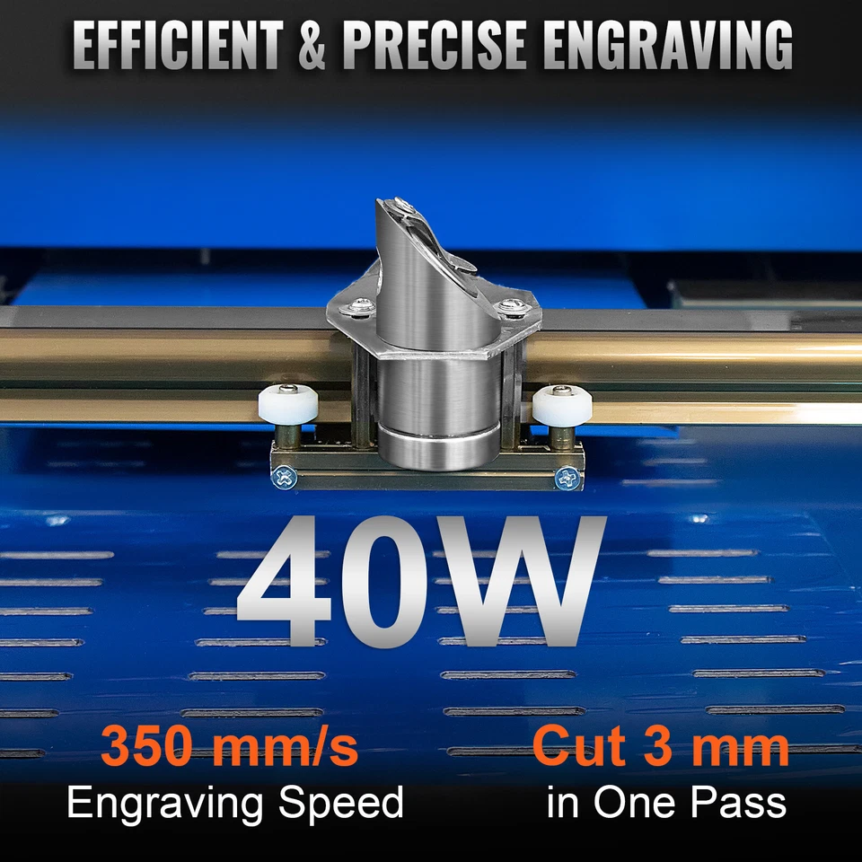 VEVOR K40 CO2 Laser Engraver 40W Engraving Cutter Cutting Machine Desktop 8X12" - Image 3 of 4