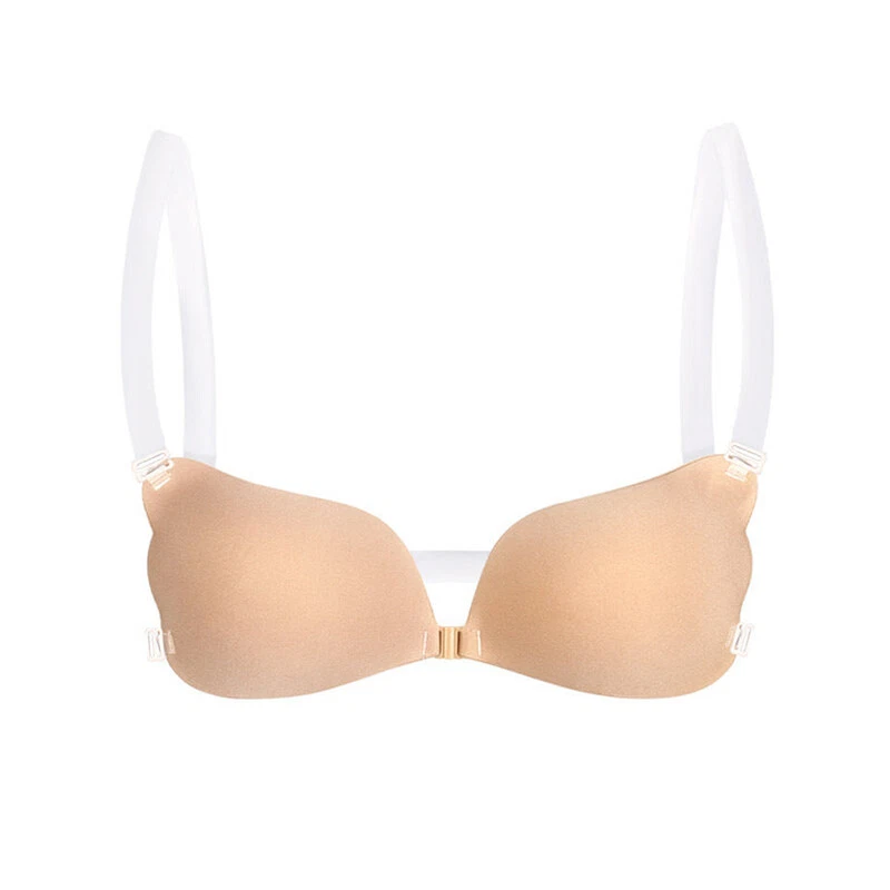 1PC Women Invisible Bra Push Up Silicone Bra with Transparent Straps  Backl-k-S1U