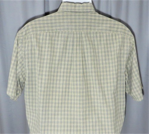 EUC Ralph Lauren SPORT Button Down Shirt Men's Large Green & Beige Checkered - Picture 3 of 5