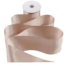 Solid Color Satin Ribbon 3 inch x 10 Yards Roll Vanilla Double Faced Satin Ri...