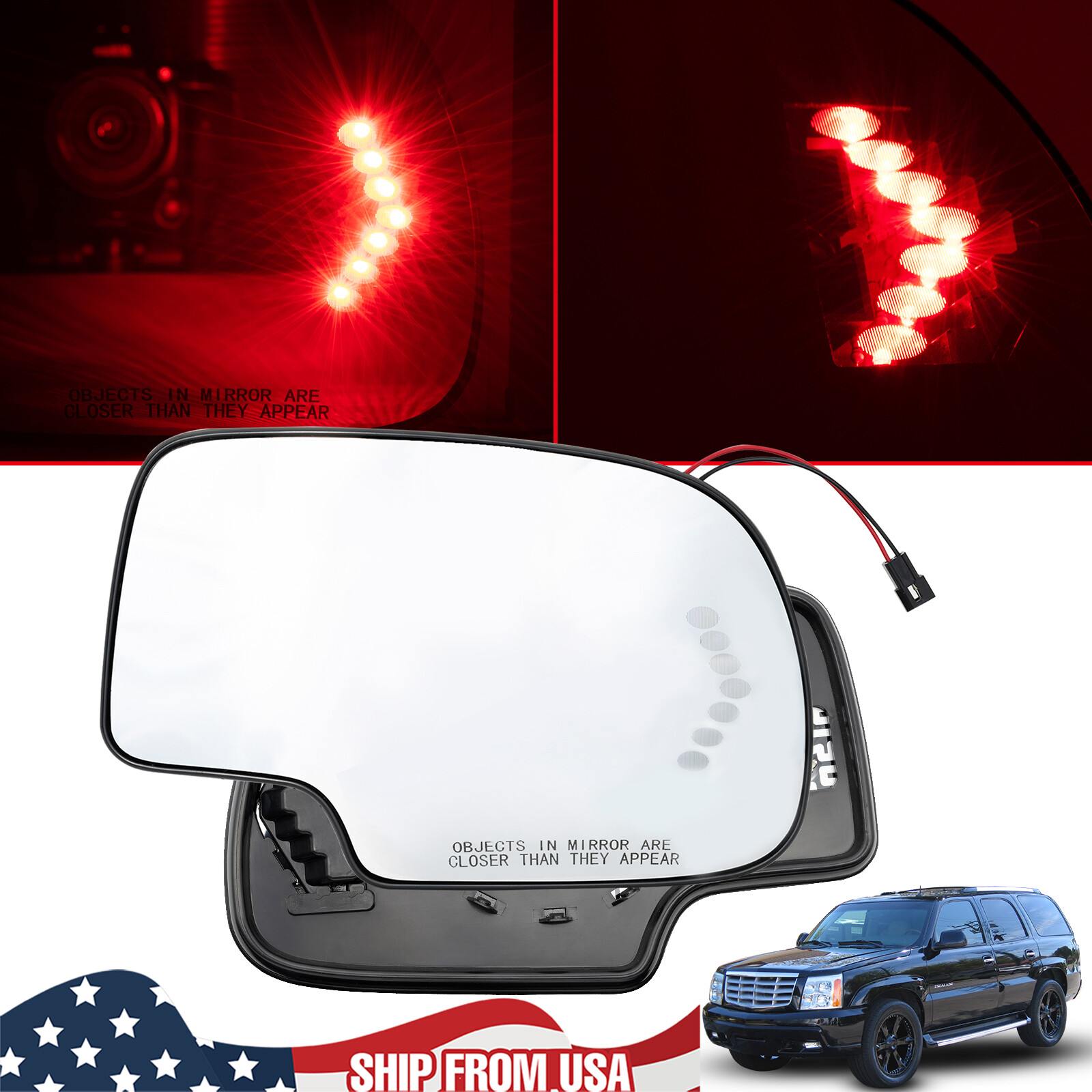 Heated Mirror Glass with Turn Signal RH for 03-07 Chevy GMC Cadillac-image