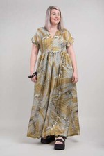 LOTUS EATERS Kithnos Maxi Dress Mustard-Black Print rrp£239 SALE