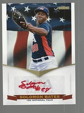 2012 USA Baseball 15U National Team Signatures Red #4 Solomon Bates 12/25