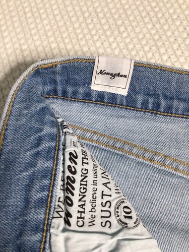 Neu ohne Etikett Frank & Eileen Monaghan Jeans Gr. 31 hoher Bund 1990 Waschung Denim ausgefranste Säume - Bild 11 von 13